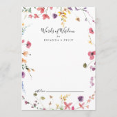 Classic Colorful Wild Wedding Words of Wisdom Hinweiskarte (Vorderseite)
