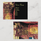 CLASSIC COLUMN MONOGRAM 2 hellrot, gelb, schwarz Visitenkarte (Vorne/Hinten)