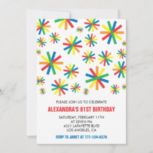 Classic Confetti 81. Geburtstag Einladung