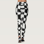 "Classic Contrast: Black & White Square Design" Leggings (Rückseite)