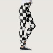 "Classic Contrast: Black & White Square Design" Leggings (Rechts)