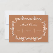 Classic Copper Glow Ornately Framed Wedding RSVP Karte (Rückseite)