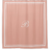 Classic Coral Border Script Monogram Letter Duschvorhang (Vorderseite)