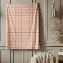 Classic Coral Gray Karo Blanket für gemütliche Vib Fleecedecke