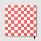 Classic coral red checkerboard gästebuch (Rückseite)