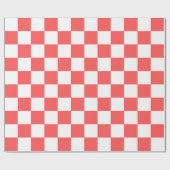 Classic coral red checkerboard geschenkpapier (Flach)