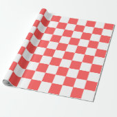 Classic coral red checkerboard geschenkpapier (Ungerollt)