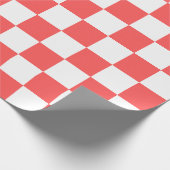 Classic coral red checkerboard geschenkpapier (Ecke)