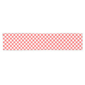 Classic coral red checkerboard kurzer tischläufer (Horizontal)