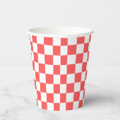 Classic coral red checkerboard pappbecher (Rechts)