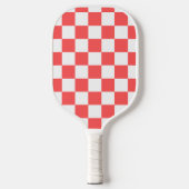Classic coral red checkerboard pickleball schläger (Vorderseite)