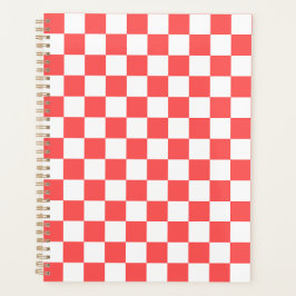 Classic coral red checkerboard planer