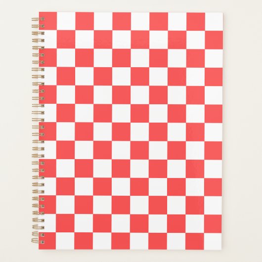 Classic coral red checkerboard planer (Vorderseite)