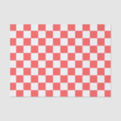 Classic coral red checkerboard seidenpapier (Vorderseite)