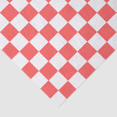 Classic coral red checkerboard seidenpapier (Ausschnitt)
