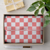 Classic coral red checkerboard seidenpapier (Geschenk)