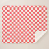 Classic coral red checkerboard sherpadecke (Vorderseite (Horizontal))