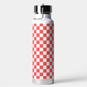 Classic coral red checkerboard trinkflasche (rechts)