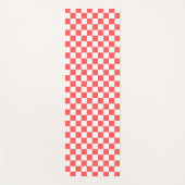 Classic coral red checkerboard yogamatte (Vorderseite)
