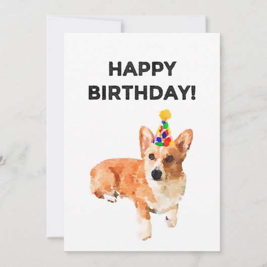 Classic Corgi Birthday Card Save The Date (Vorderseite)
