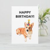 Classic Corgi Birthday Card Save The Date (Stehend Vorderseite)