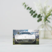 Classic Corvette Business Card für Automotive Telefonnummerkarte (Stehend Vorderseite)
