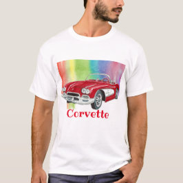 "Classic Corvette Convertible Watercolor Art T-Shirt