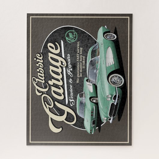 Classic Corvette Garage Jigsaw Puzzle (Vertikal)