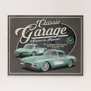 Classic Corvette Garage Jigsaw Puzzle