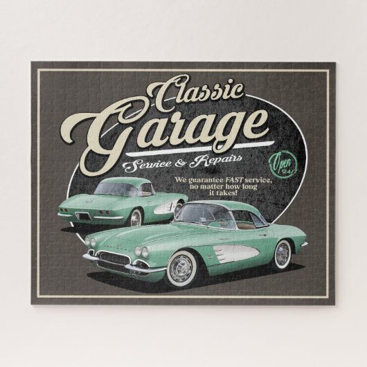 Classic Corvette Garage Jigsaw Puzzle (Horizontal)