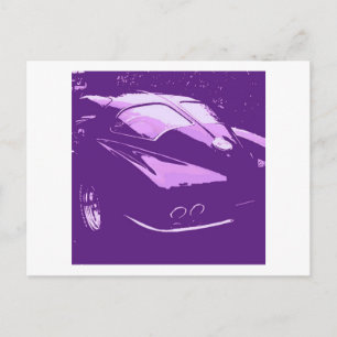 Classic Corvette Split Window Lila Pop ARt Postkarte