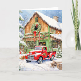 Classic Country Winter Bauernhof Frohe Weihnachten