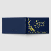 Classic Couple Initials Floral Filigrain Gold Gästebuch (Voll)