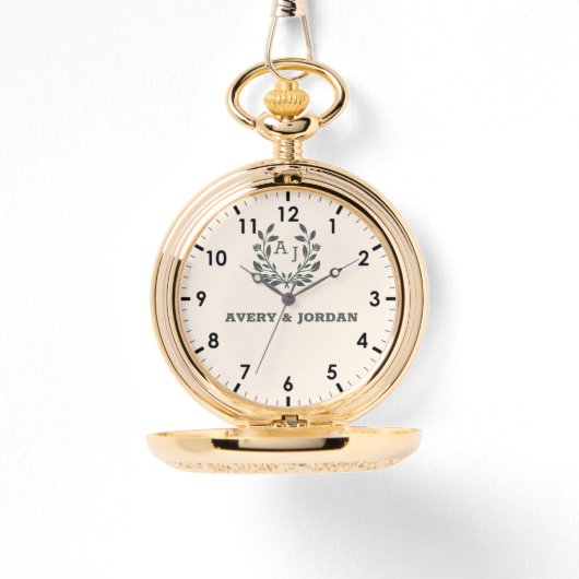 Classic Couple Name Minimalist Design Initials Armbanduhr (Vorderseite)