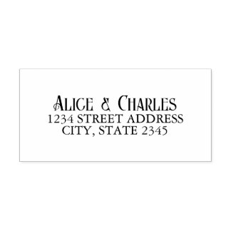 Classic Couple Names Wedding Return Address Label Permastempel