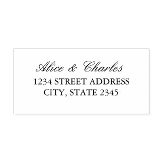 Classic Couple Names Wedding Return Address Label Permastempel