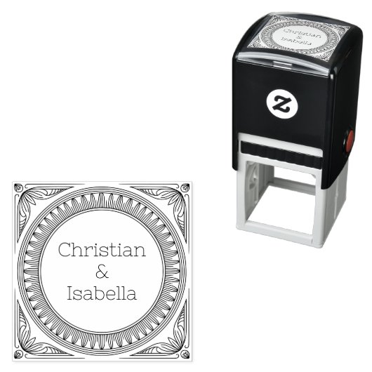 Classic Couple's Names Self-Inking Stamp Permastempel (Beispiel)
