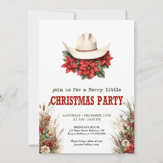 Classic Cowboy Country Christmas Invitation Einladung (Vorderseite)