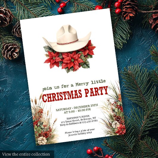 Classic Cowboy Country Christmas Invitation Einladung