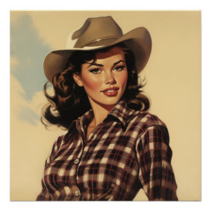 Classic Cowgirl Charm: Wild West Whispers Poster