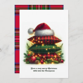 Classic Cozy Plaid Family Holiday Photo Feiertagskarte