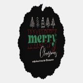 Classic Cozy Scribbles Merry Christmas Keepake Ornament Karte (Rechts)