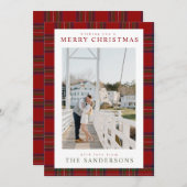 Classic Cozy Tartan Holiday Card Feiertagskarte (Vorne/Hinten)
