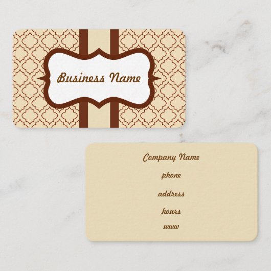 Classic Cream Business Card Visitenkarte (Vorne/Hinten)
