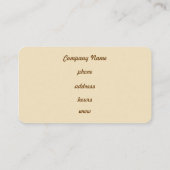 Classic Cream Business Card Visitenkarte (Rückseite)