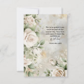 Classic Cream Floral Sage Green Blätter Hochzeit Dankeskarte (Rückseite)