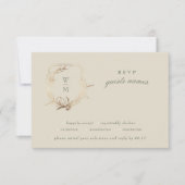 Classic Cream & Sage Monogram Gold Wappen Wedding RSVP Karte (Vorderseite)