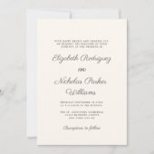 Classic Creme Digital Hochzeitsvorlage Einladung (Vorderseite)