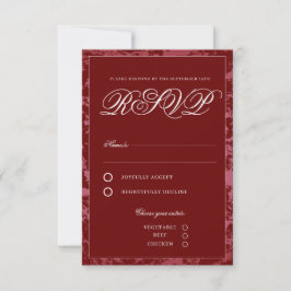 Classic Crimson Red Elegant RSVP Karte