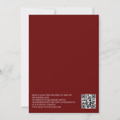 Classic Crimson Red Minimalistisch QR Code Einladung (Rückseite)